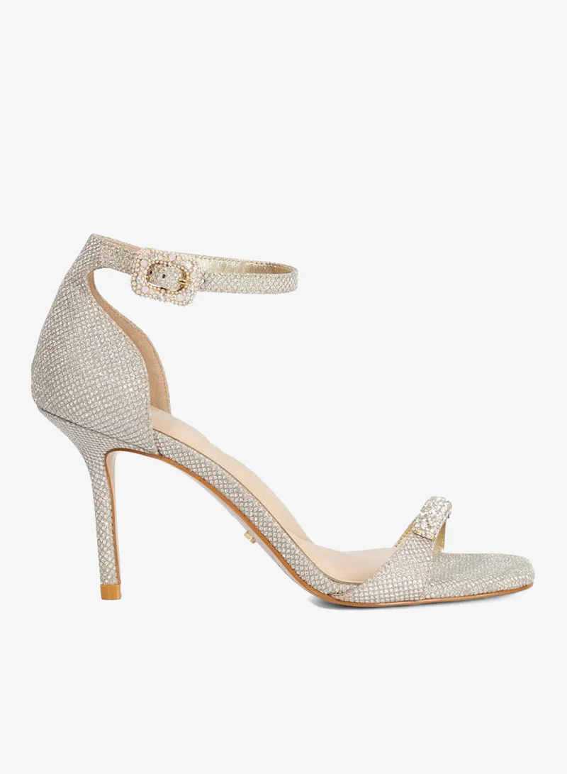 ديون لندن صنادل بكعب عالٍ بحزام للكاحل